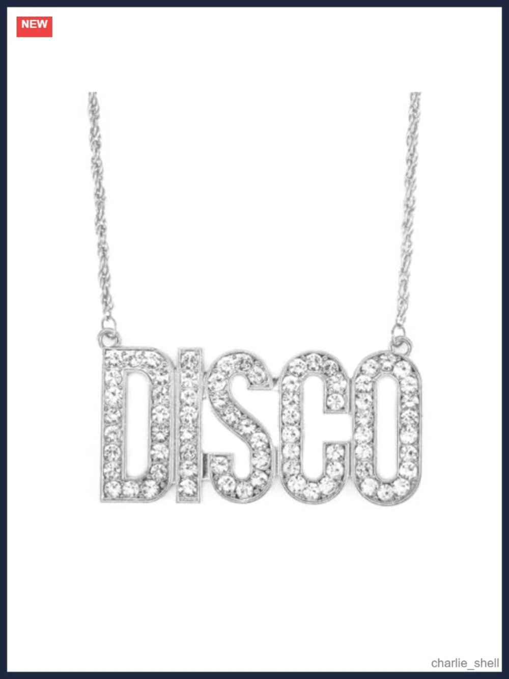 Men's Disco Necklace Gold Chain Alloy Rhinestone 70s Party Costume Jewelry